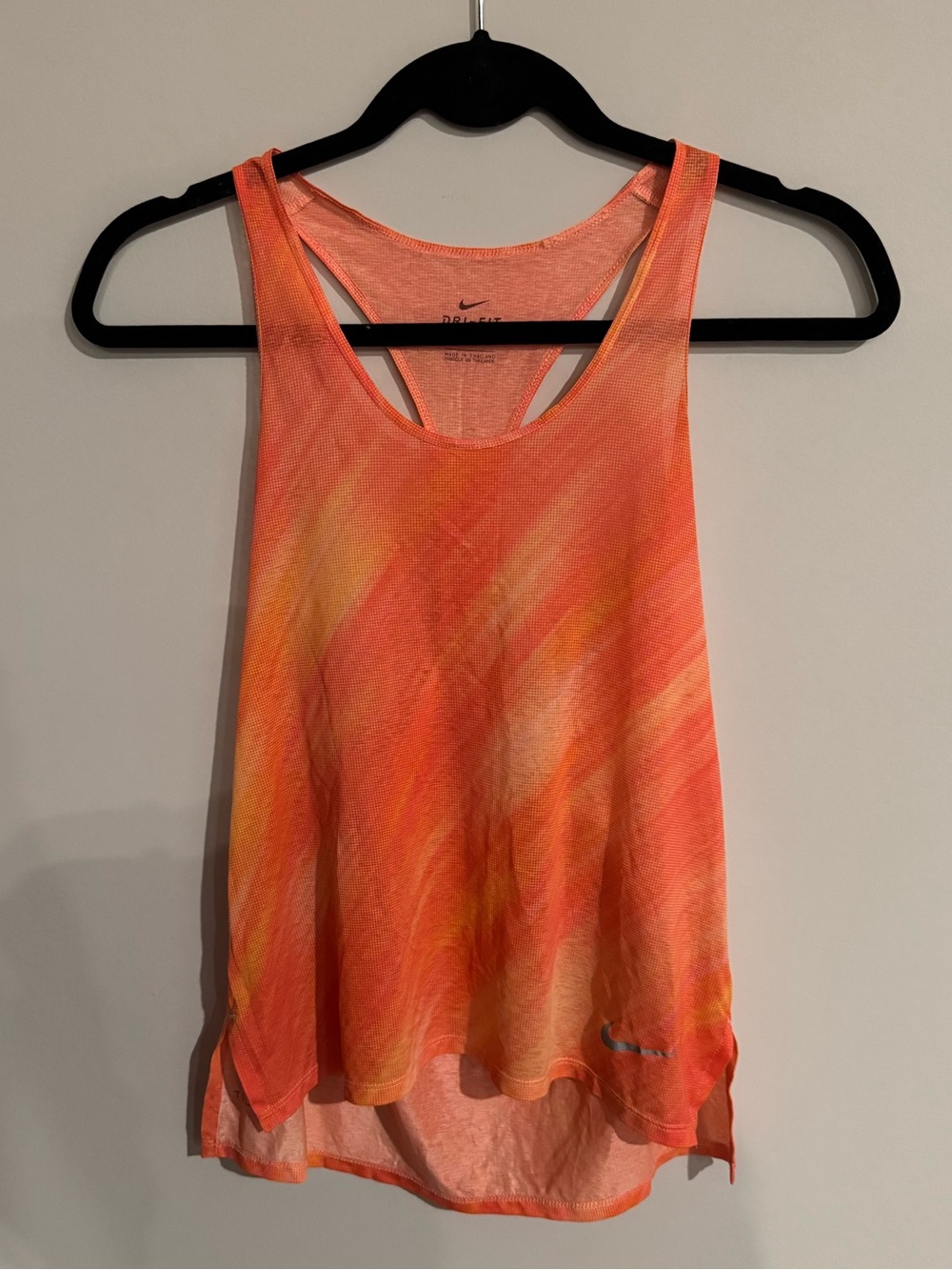 Nike Women's Orange and Yellow Racerback Tank Top